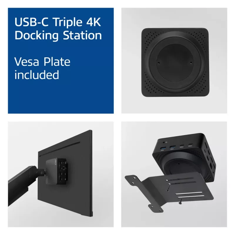 ACT universele USB-C dockingstation 4K, voor 3 HDMI/DisplayPort monitoren, DisplayLink