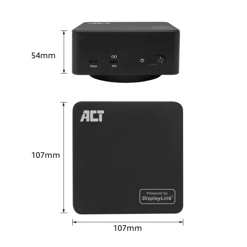 ACT universele USB-C dockingstation 4K, voor 3 HDMI/DisplayPort monitoren, DisplayLink