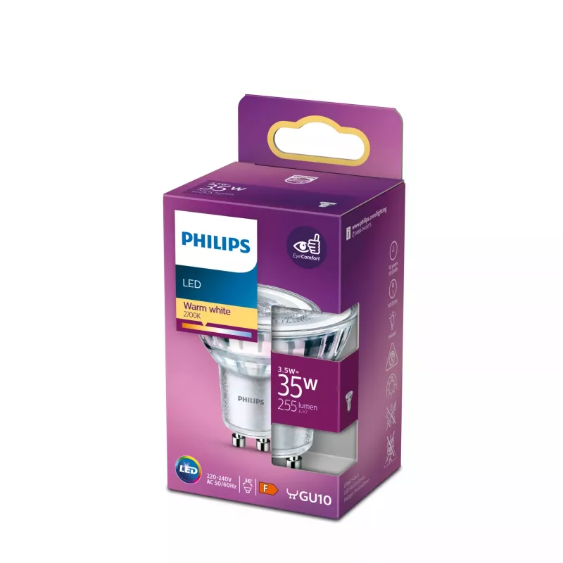 Philips spot 35W PAR16 GU10 warmwit 3,5W 255lm 15000h