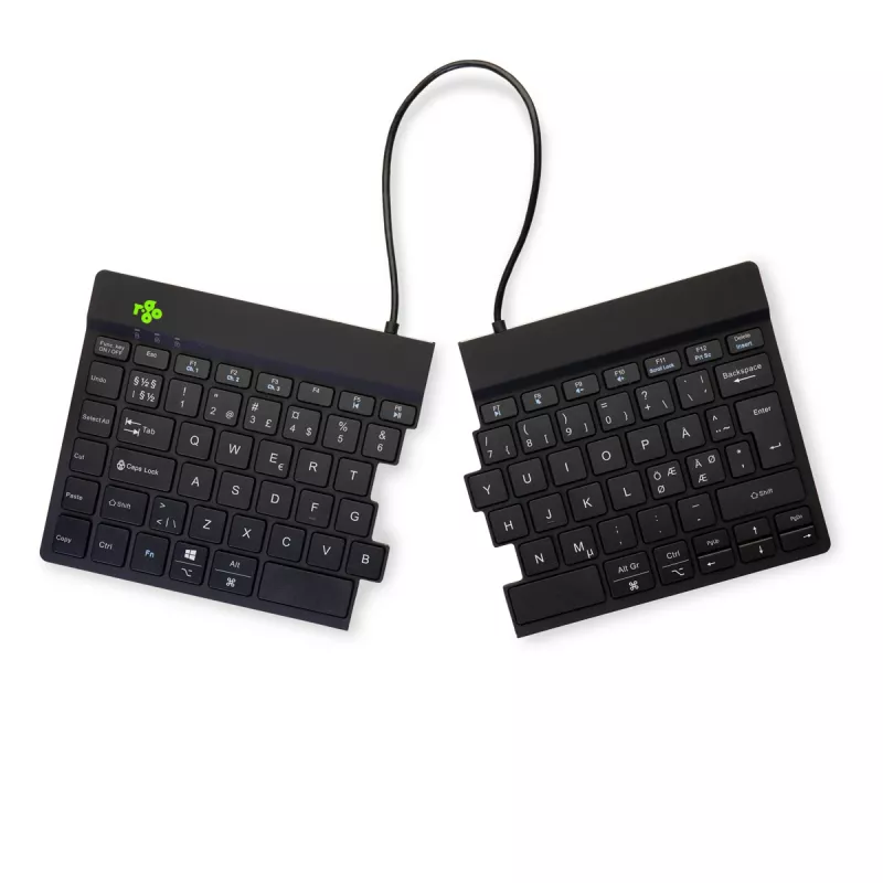 R-Go Tools ergonomisch toetsenbord R-Go Split Break met pauzesoftware, ergonomisch gesplitst toetsenbord, QWERTY (NORDISCH), Bluetooth, zwart
