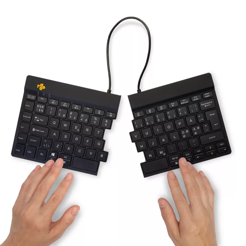 R-Go Tools ergonomisch toetsenbord R-Go Split Break met pauzesoftware, ergonomisch gesplitst toetsenbord, QWERTY (NORDISCH), Bluetooth, zwart