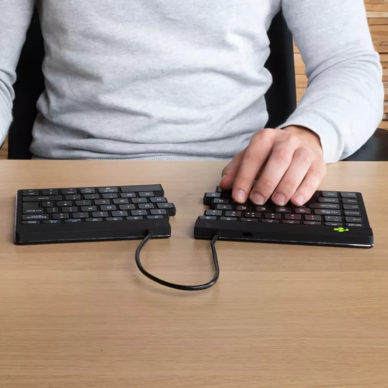 R-Go Tools ergonomisch toetsenbord R-Go Split Break met pauzesoftware, ergonomisch gesplitst toetsenbord, QWERTY (NORDISCH), Bluetooth, zwart