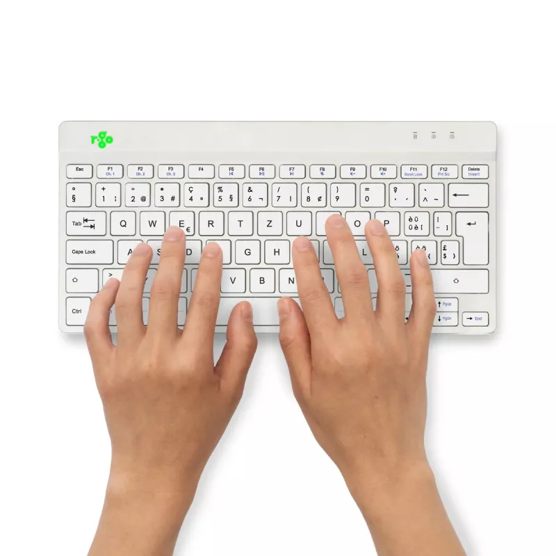 R-Go Tools ergonomisch toetsenbord R-Go Compact Break, compact toetsenbord met pauzesoftware, QWERTZ (CH), Bluetooth, wit