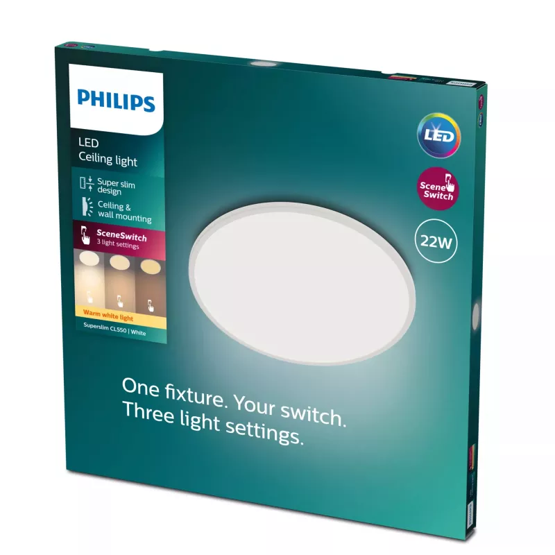 Plafondlamp Philips Functional Super slank 22 W wit rond LED