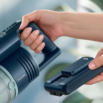 Steelstofzuiger Philips XC5242/10 — op batterij, zakloos, 0,27 L stofreservoir, Li‑Ion 25,2 V, voor harde en zachte vloeren (salie)
