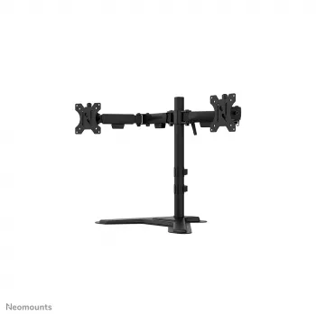Dubbele monitorstandaard Neomounts DS45-600BL2 voor 10–32 inch schermen, ondersteunt 2 displays, max. 6 kg, VESA 75x75–100x100, vrijstaand, zwart