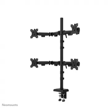 Viervoudige monitorarm Neomounts DS60-600BL2-2 voor 10–32 inch schermen, VESA 75x75–100x100, max. draagkracht 8 kg, klem/tafeldoorvoer, zwart