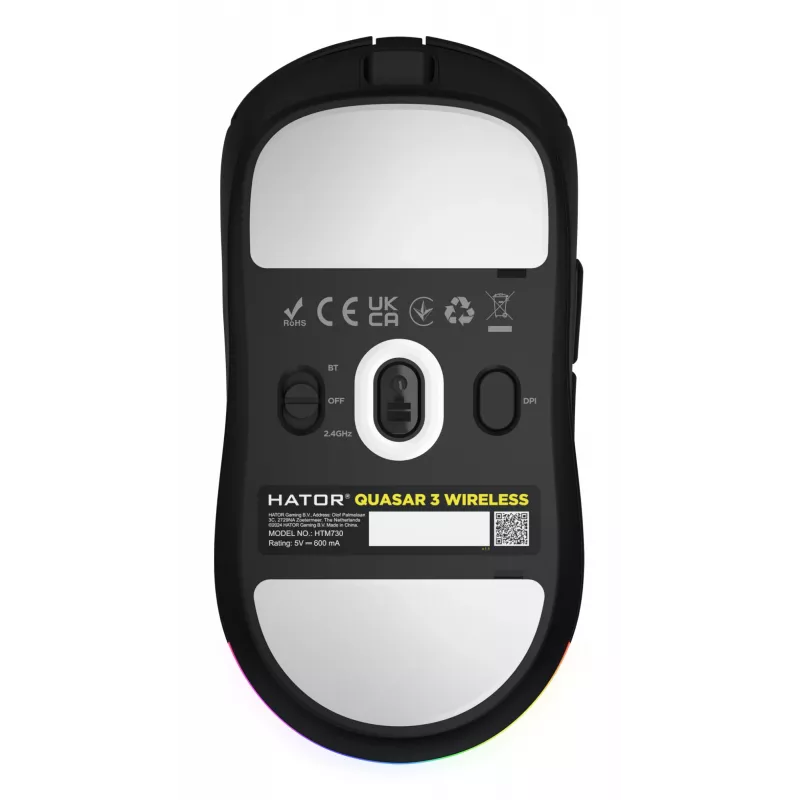 HATOR Quasar 3 draadloze muis gaming ambidexter RF draadloos + Bluetooth + USB Type-A optisch 12000 DPI