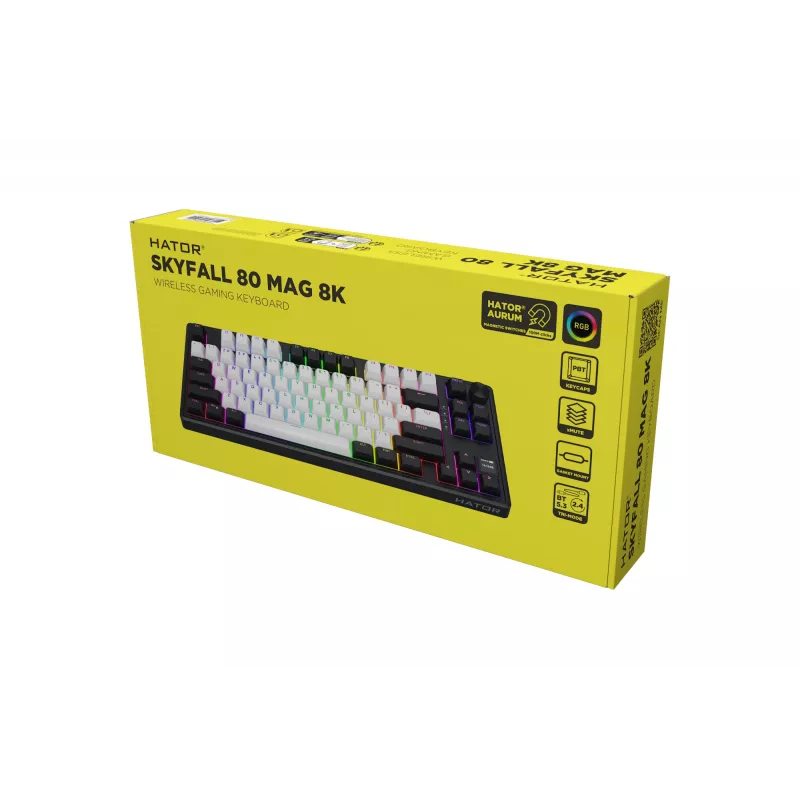 HATOR Skyfall 80 MAG ULTIMA 8K draadloos toetsenbord gaming USB + RF draadloos + Bluetooth QWERTY US English zwart, wit