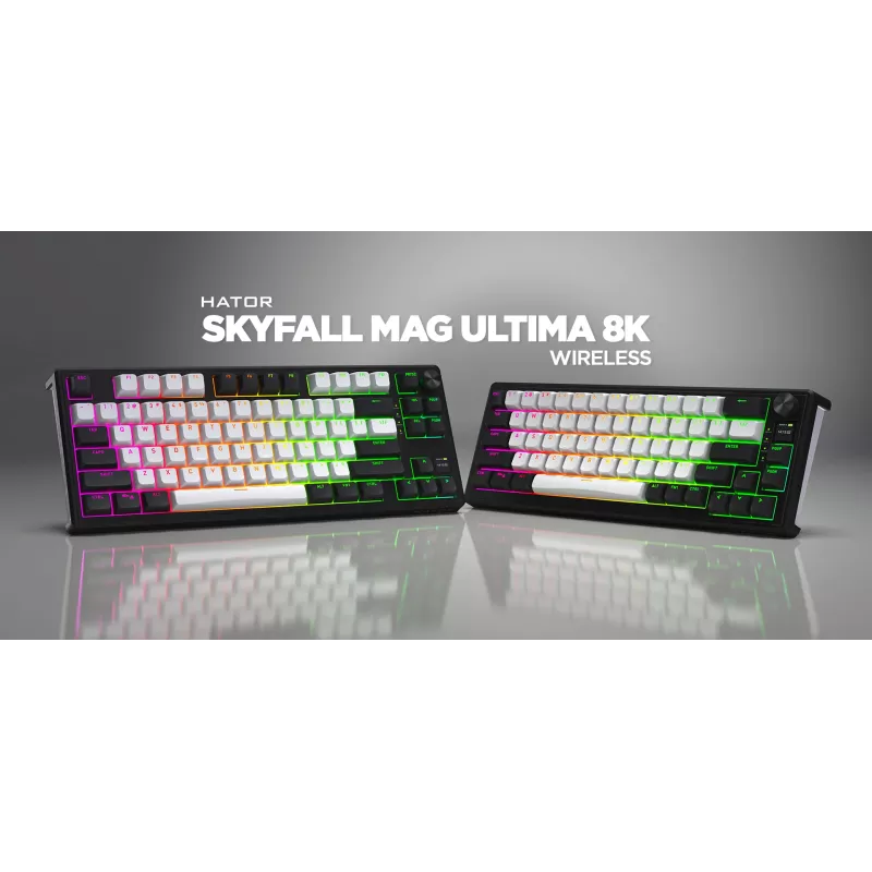 HATOR Skyfall 80 MAG ULTIMA 8K draadloos toetsenbord gaming USB + RF draadloos + Bluetooth QWERTY US English zwart, wit