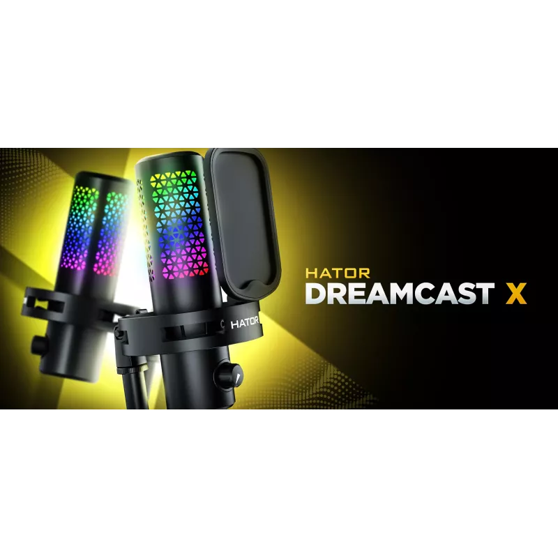 HATOR Dreamcast X, zwart, podcastmicrofoon, -32 dB, 20 - 16000 Hz, 16 bit, 96 kHz, 70 dB