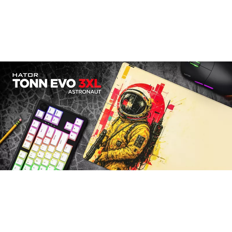 HATOR Tonn EVO 3XL Astronaut gaming-muismat, rubber, veelkleurig