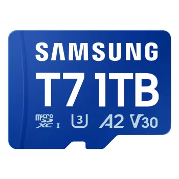 Samsung T7 microSD-kaart, 1 TB, MicroSDXC, UHS-I, 170 MB/s, klasse 3 (U3), V30