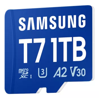 Samsung T7 microSD-kaart, 1 TB, MicroSDXC, UHS-I, 170 MB/s, klasse 3 (U3), V30