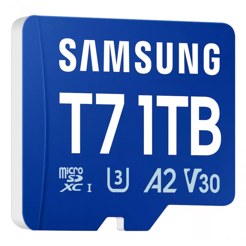 Samsung T7 microSD-kaart, 1 TB, MicroSDXC, UHS-I, 170 MB/s, klasse 3 (U3), V30
