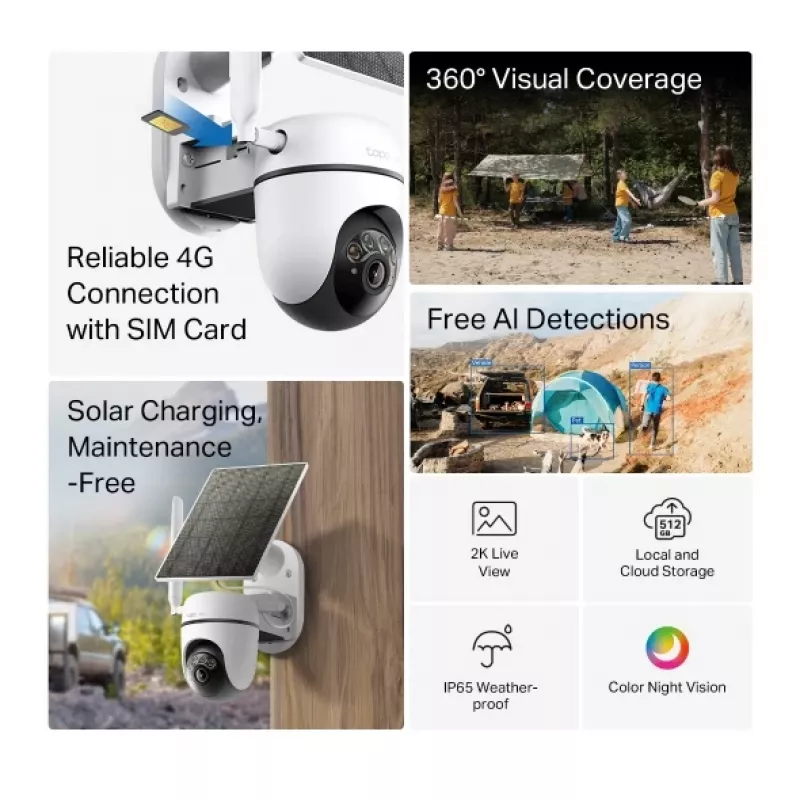 TP-Link Tapo C615G KIT dome IP-beveiligingscamera buiten 2304 x 1296 pixels plafond/muur/mast
