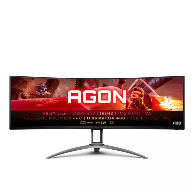 AOC B2 AG493UCX2 computermonitor 124 cm (48,8 inch) 5120 x 1440 pixels Quad HD LED zwart