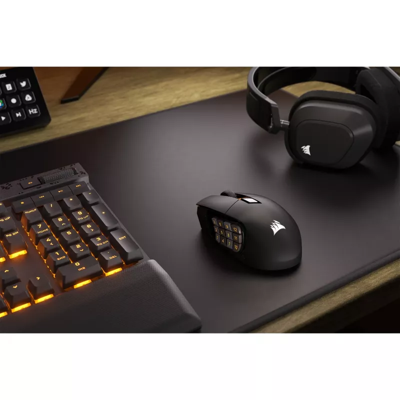 Corsair SCIMITAR ELITE WIRELESS muis gaming rechtshandig RF draadloos + Bluetooth + USB Type-C optisch 26000 dpi