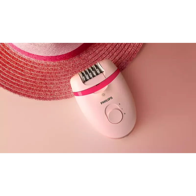 Philips Satinelle Essential BRE285/00 bedrade epilator, wit/roze