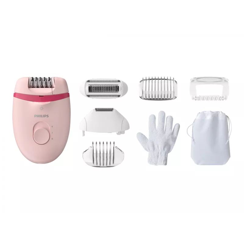 Philips Satinelle Essential BRE285/00 bedrade epilator, wit/roze