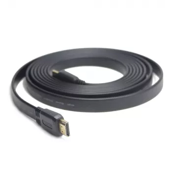 HDMI-HDMI-kabel v2.0 3D tv high speed ethernet 1,8 m plat (vergulde uiteinden)
