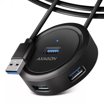 AXAGON HUE-P1AL hub 4-poorts USB 3.2 Gen 1 rond