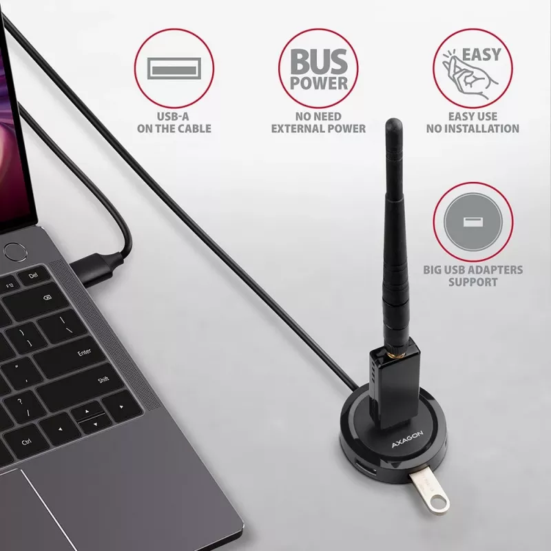 AXAGON HUE-P1AL hub 4-poorts USB 3.2 Gen 1 rond