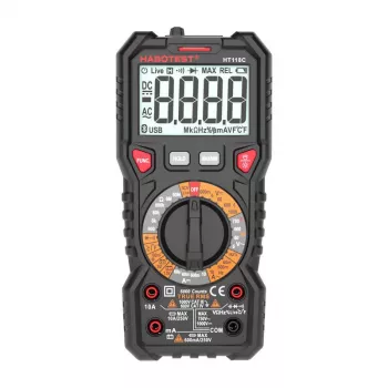 Digitale multimeter met zaklamp Habotest HT118C, True RMS, NCV, batterijtest