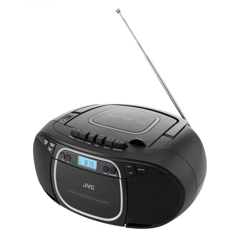 Draagbare cd-speler JVC RC-E451B zwart — cd/mp3, Bluetooth, FM 87,5–108 MHz, USB, AUX, 3,2 W RMS