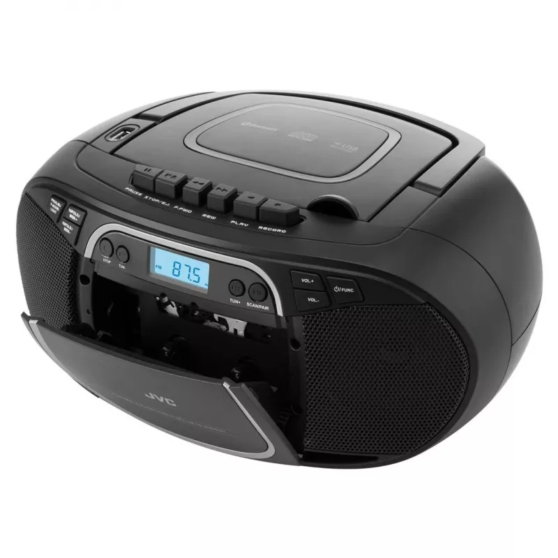 Draagbare cd-speler JVC RC-E451B zwart — cd/mp3, Bluetooth, FM 87,5–108 MHz, USB, AUX, 3,2 W RMS
