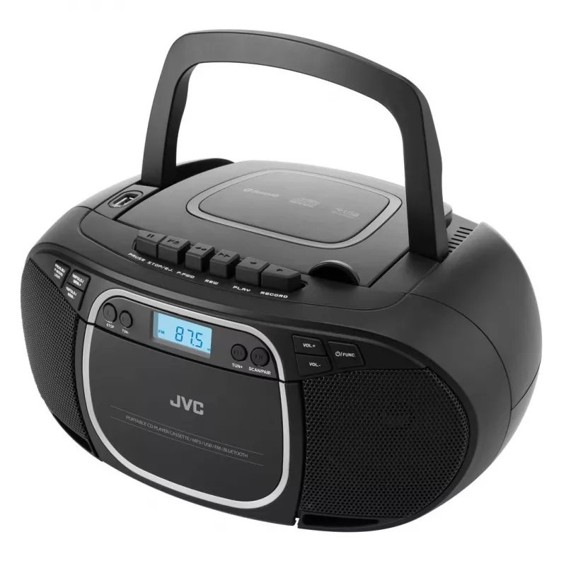 Draagbare cd-speler JVC RC-E451B zwart — cd/mp3, Bluetooth, FM 87,5–108 MHz, USB, AUX, 3,2 W RMS