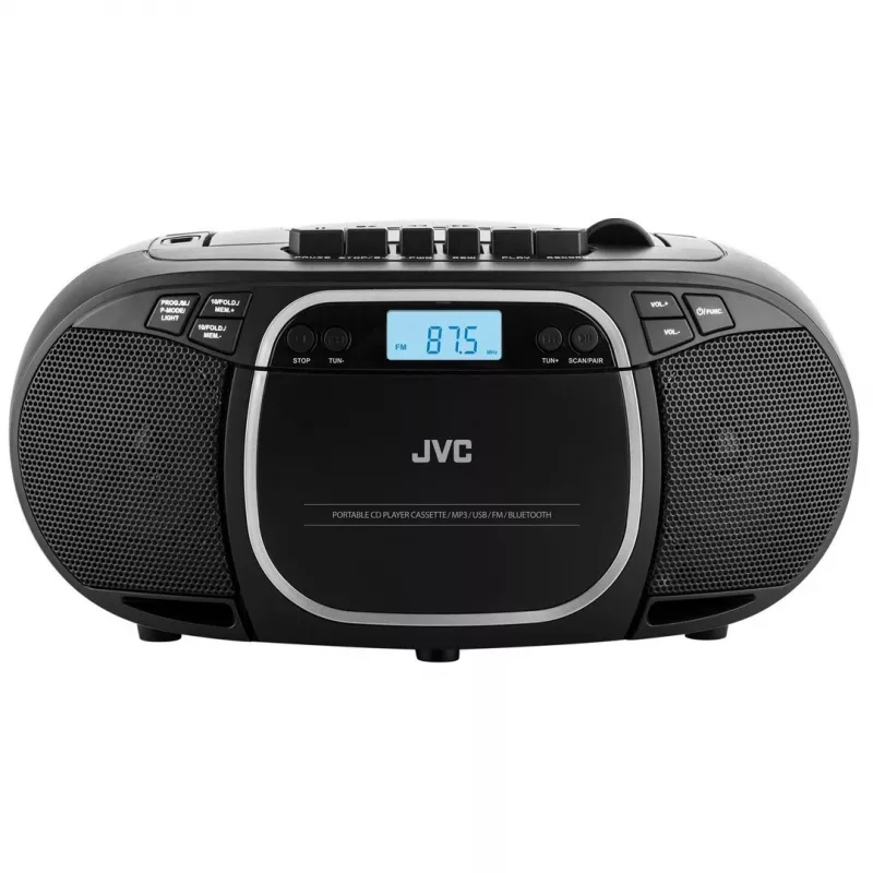 Draagbare cd-speler JVC RC-E451B zwart — cd/mp3, Bluetooth, FM 87,5–108 MHz, USB, AUX, 3,2 W RMS