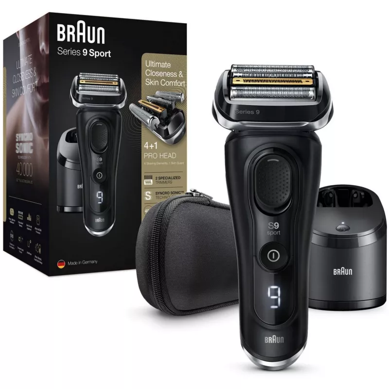Braun Series 9 9352cc Sport foliescheerapparaat trimmer zwart grijs
