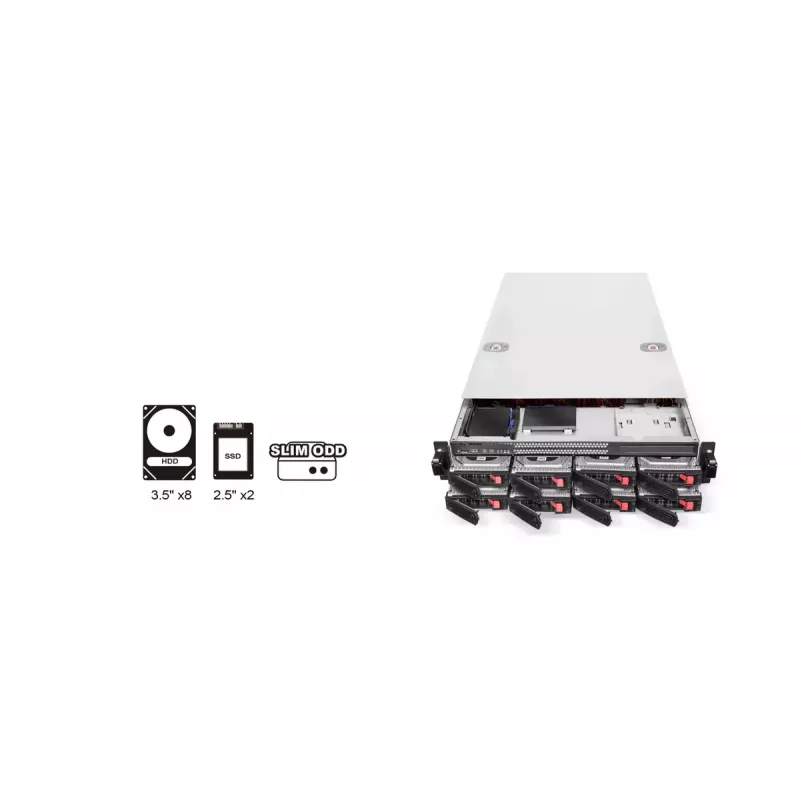 HDD-behuizing Silverstone RM22-308 2,5/3,5 inch 10 drives zwart wit