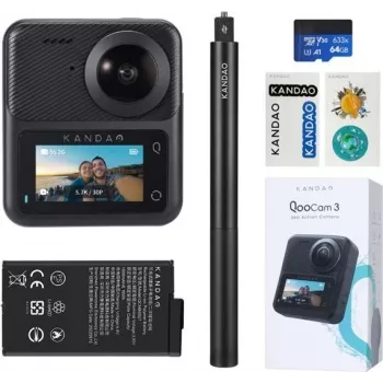 Actiecamera KanDao QooCam 3 Travel Combo – 360°-opname, 4K-video, 3D-ondersteuning
