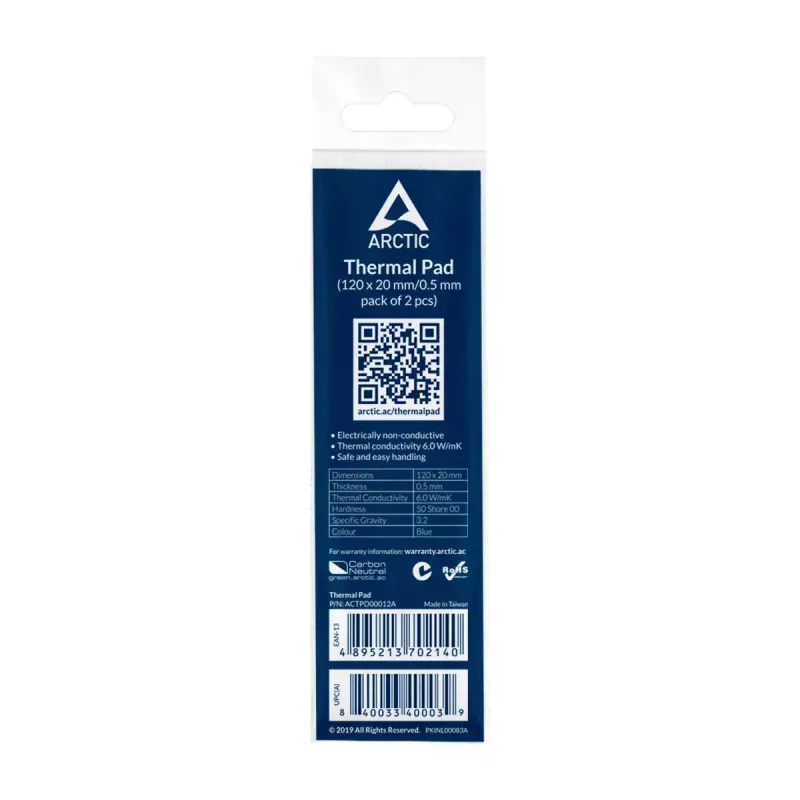 Warmtegeleidingspad ARCTIC TP-2 APT2560 Performance 120x20 mm 0,5 mm