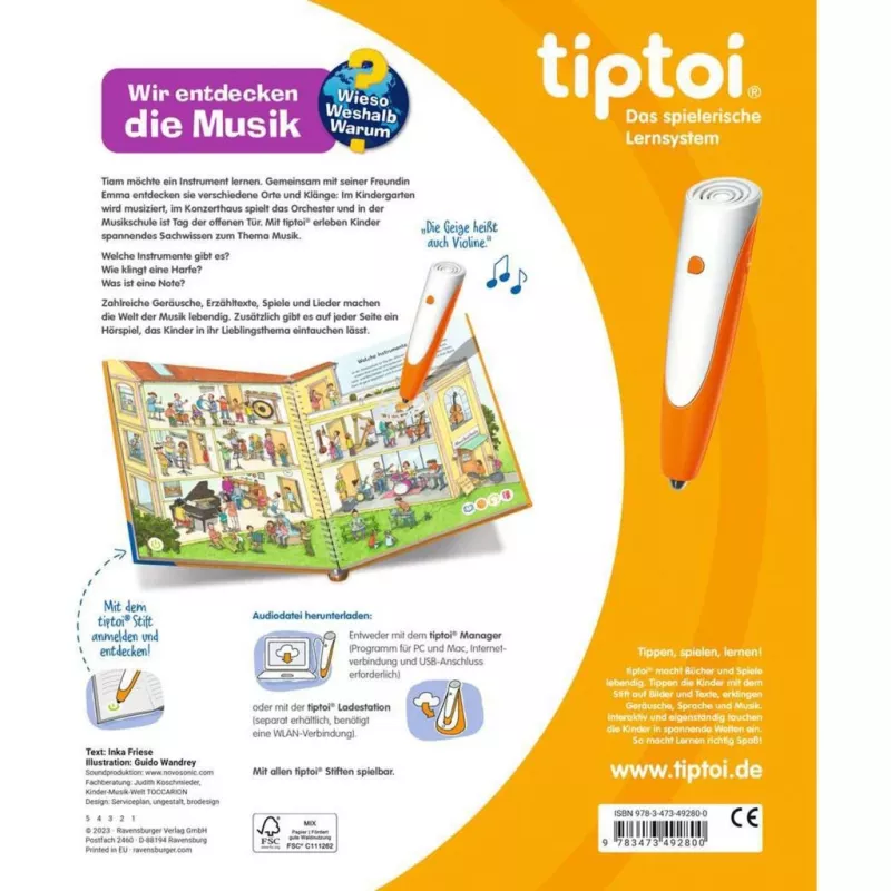 tiptoi Wieso? Weshalb? Warum? Wij ontdekken muziek, leerboek