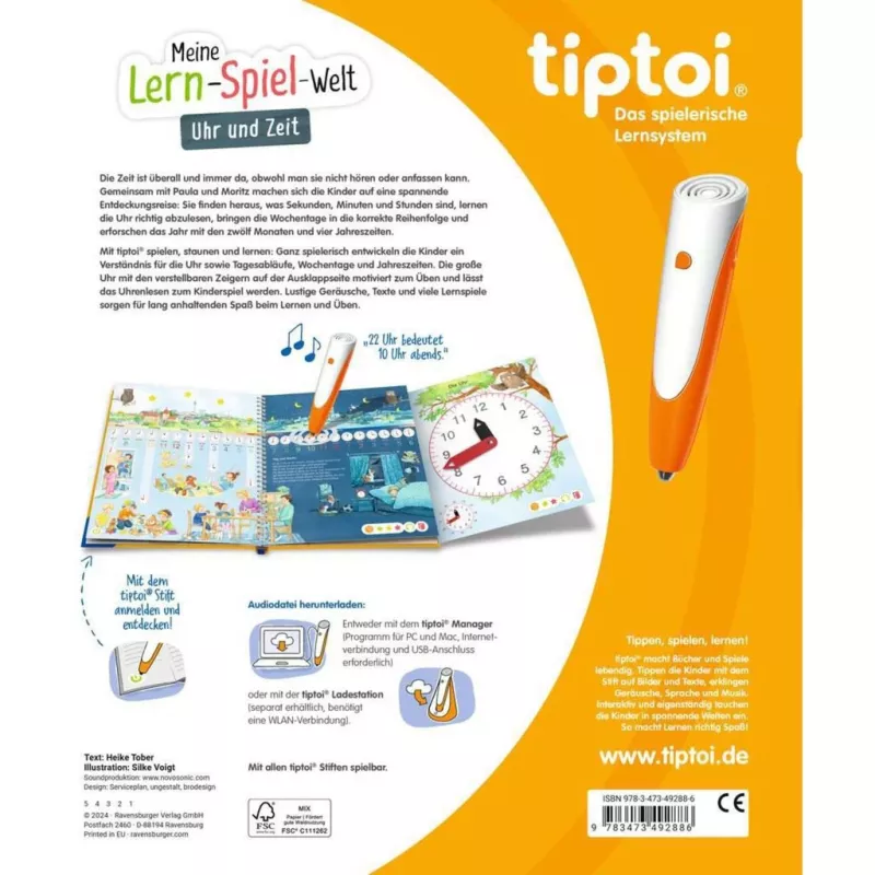 tiptoi Mijn leer- en speelwereld: Klok en tijd, leerboek