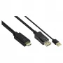 Alcasa HDMI-DP020 videokabel-adapter 2 m HDMI Type-A DisplayPort zwart