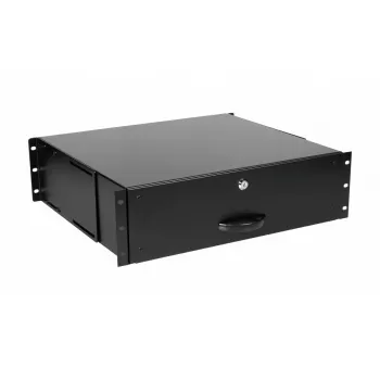 Lade-eenheid Equip afsluitbare lade 19 inch 3U RAL9005 zwart
