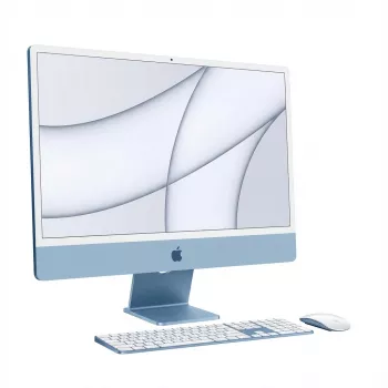 APPLE iMac Z1E5 59,62cm 23,5inch standaardglas M4 8C CPU/8C GPU/16C N.E. 16GB 256GB SSD Gbit Eth MM NumKey TID DE blauw (Z1E5-MWUF3D/A-0799NS)
