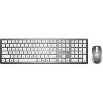 Draadloze toetsenbord- en optische muisset MediaRange MROS135 QWERTZ zilver — draadloze combo, QWERTZ-layout, zilver