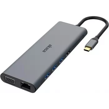 Akasa AK-CBCA28-18BK laptop-dockingstation & poort-replicator bedraad USB 3.2 Gen 1 (3.1 Gen 1) Type-C zwart - grijs (AK-CBCA28-18BK)