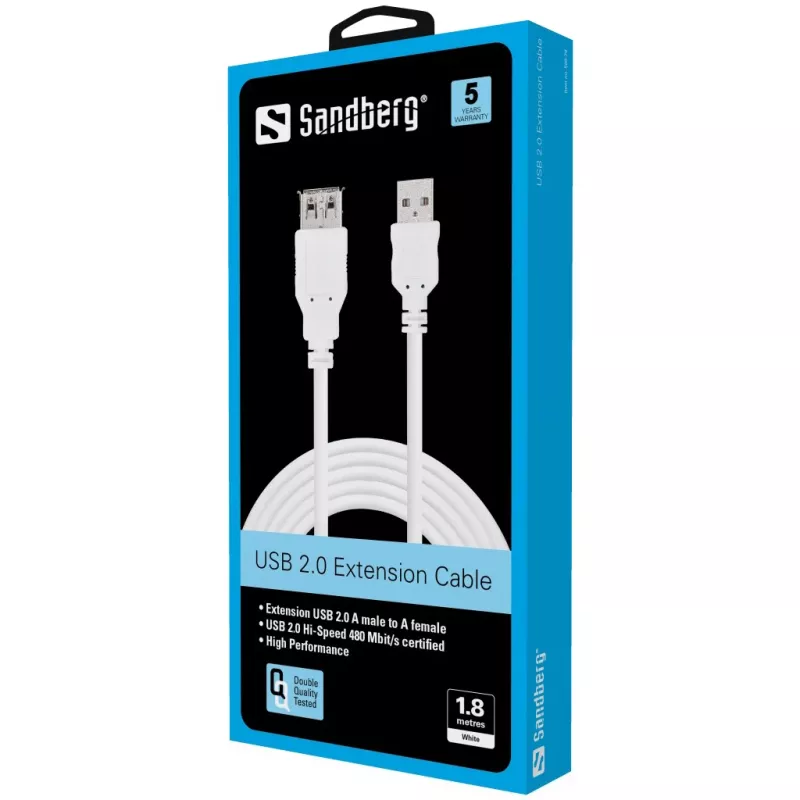 SANDBERG USB-kabel - USB (bus) naar USB (stekker) - 1,8 m