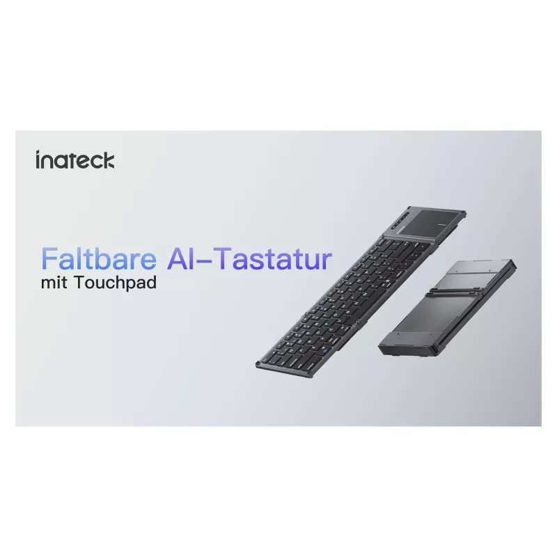 Inateck KB06101_STEEL GRAY toetsenbord Home RF draadloos + Bluetooth QWERTZ Engels zwart