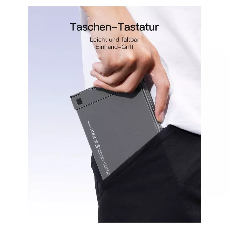 Inateck KB06101_STEEL GRAY toetsenbord Home RF draadloos + Bluetooth QWERTZ Engels zwart