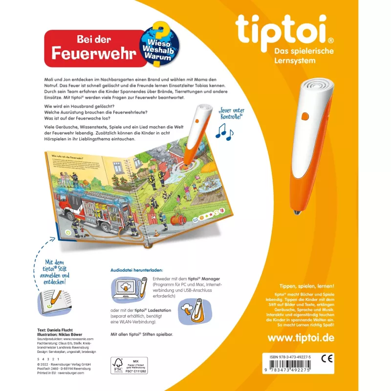 tiptoi Wieso? Weshalb? Warum? Bij de brandweer, leerboek