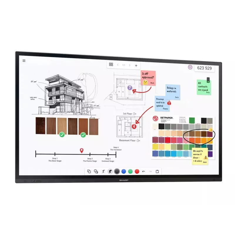Interactief flatscreen Sharp PN-LA862 86 inch 4K Ultra HD touchscreen zwart