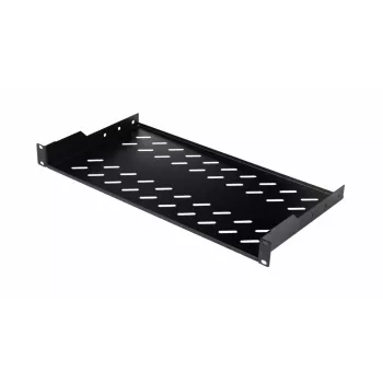 Rack-legbord EQUIP vast legbord 19 inch, 1HE, 400 mm diepte, zwart, 485 mm breedte