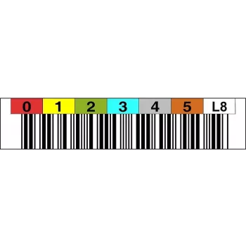 Barcode-etikettenrol ASTAR LTO8 LTO8100199 bereik 000100–000199 voor LTO-cassettes
